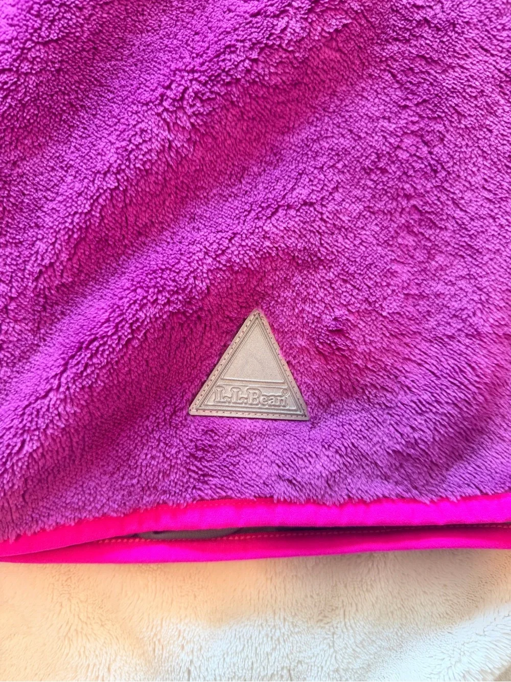 L.L. Bean Kids Plush Half-Zip Hoodie in Bright Magenta